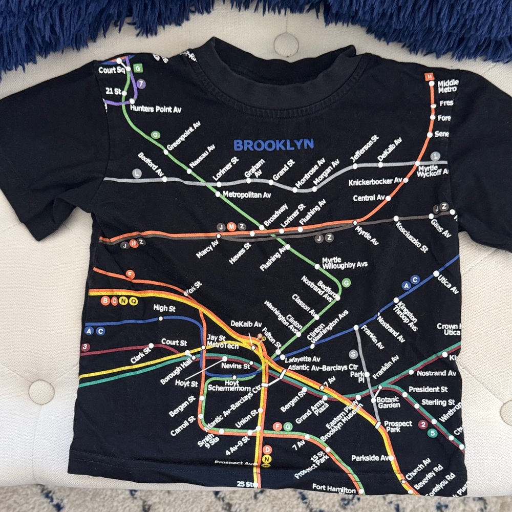 NYC Subway Map T-Shirt Brooklyn Kids 3T